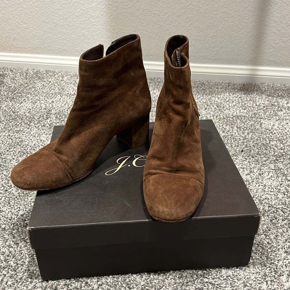 J. Crew brown suede booties